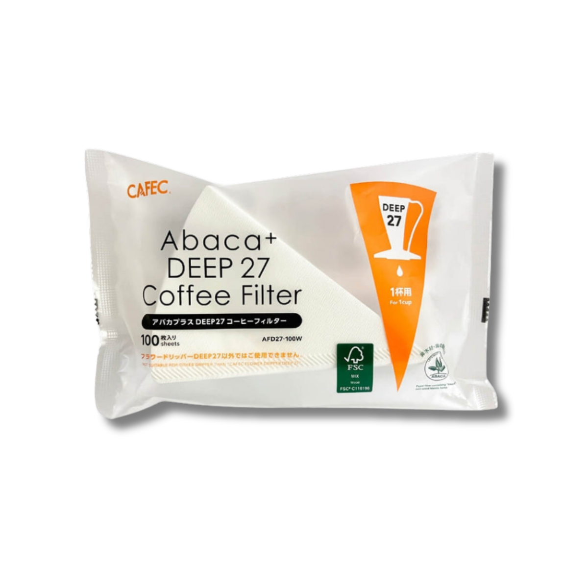 CAFEC | Abaca+ Deep 27 Coffee Filters (100pk)
