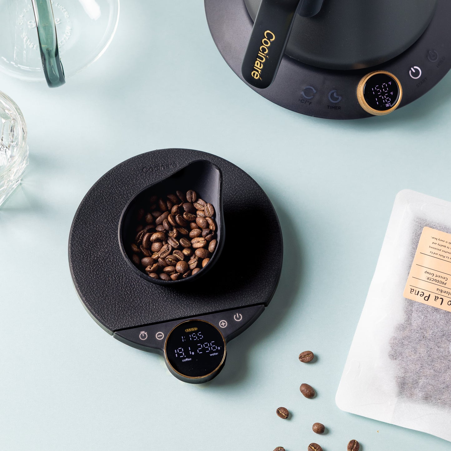 Cocinare Precision Brew Bundle with coffee beans 