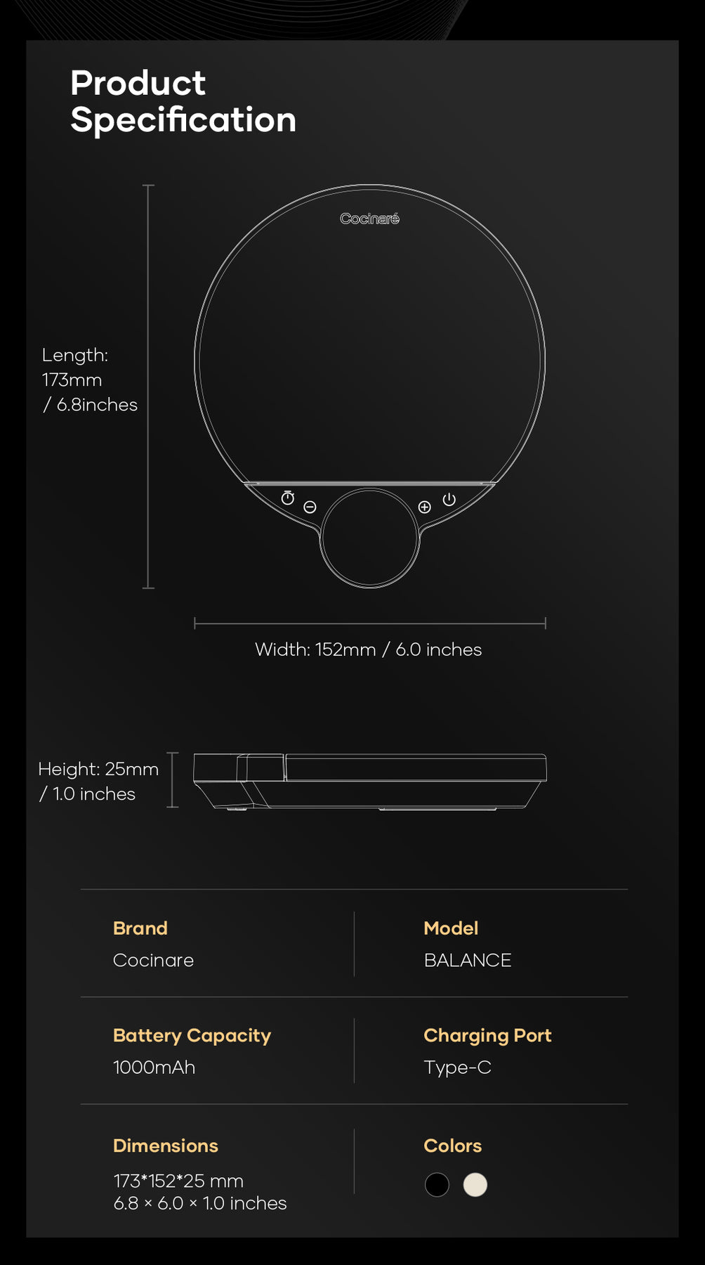 COCINARE Balance Precision Coffee Scale