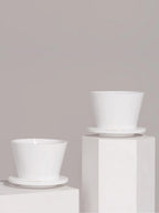 White Timemore B75 ceramic coffee dripper on display