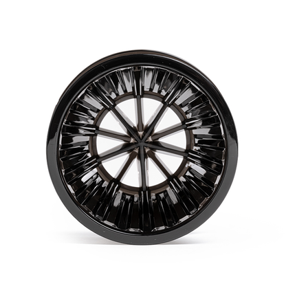 Top view of a Timemore Crystal Eye B75 plastic pour-over coffee dripper in Amber Black.